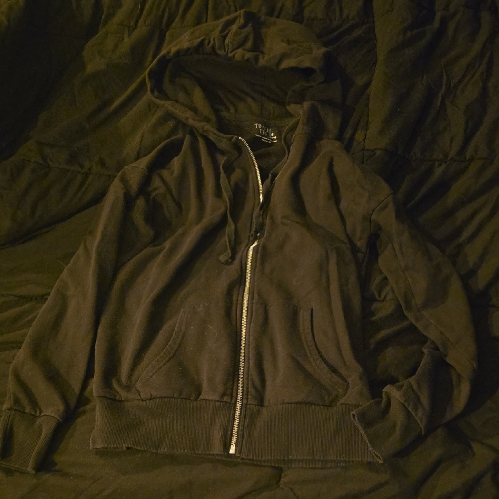 Time and Tru Women's Black Zip-Up Hoodie